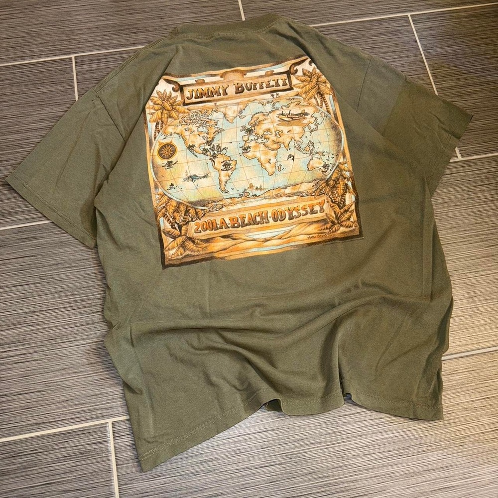 Vintage 2001 Jimmy Buffet World Beach Odyssey Boxy T-shirt Sz Large